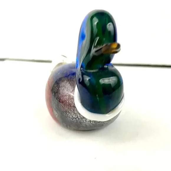 VTG Hand Blown Murano Glass Duck Paperweight Sparkle - Picture 8 of 16